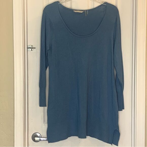 Soft Surroundings Blue Scoop Neck Long Tunic Top Size 1X - Picture 1 of 10
